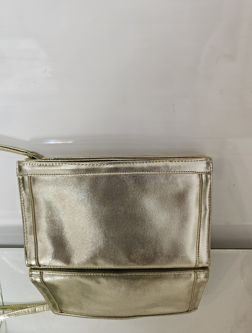 Bueno Metallic Gold Wristlet Clutch